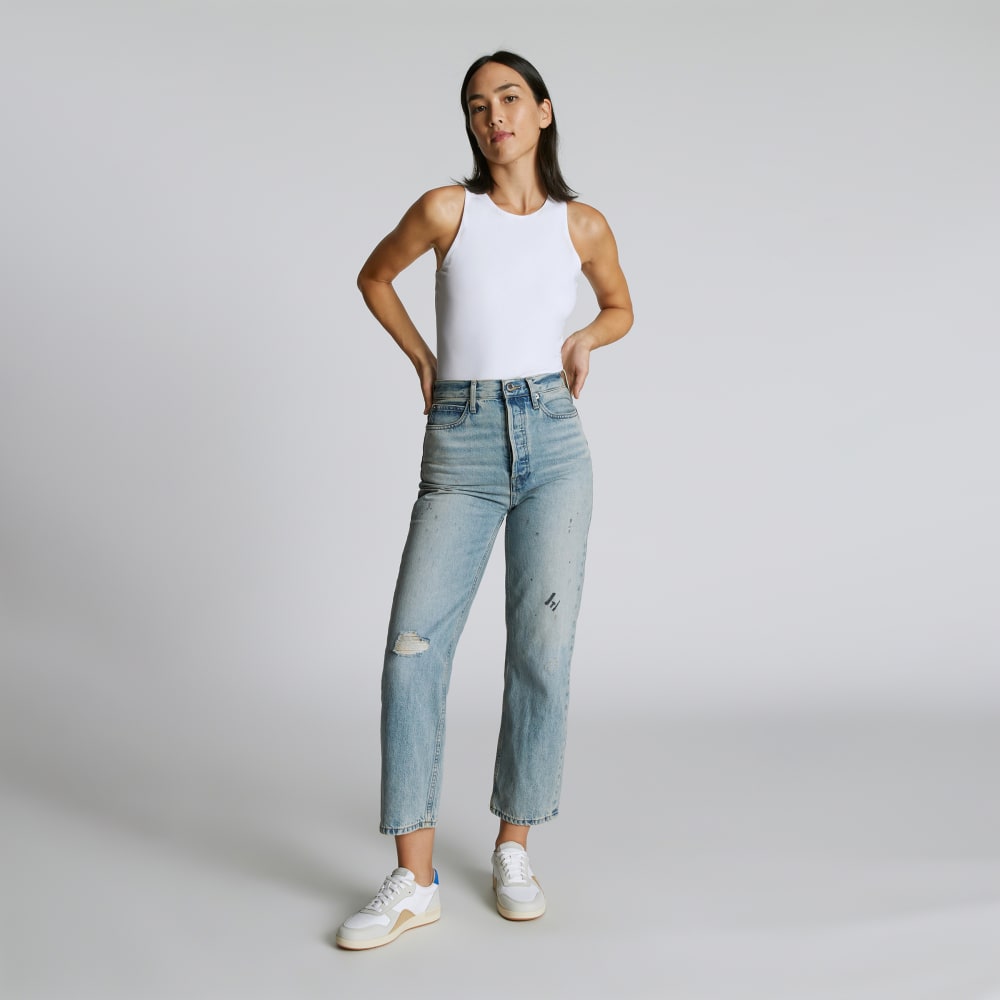 The Cutaway Tank Bodysuit | White | Thong
