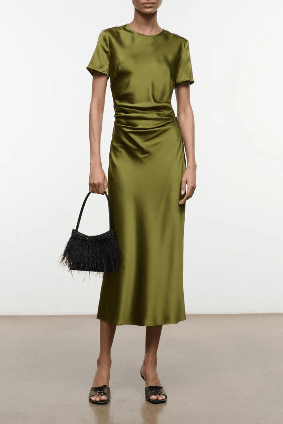 MARCEL SILK DRESS | PEAR