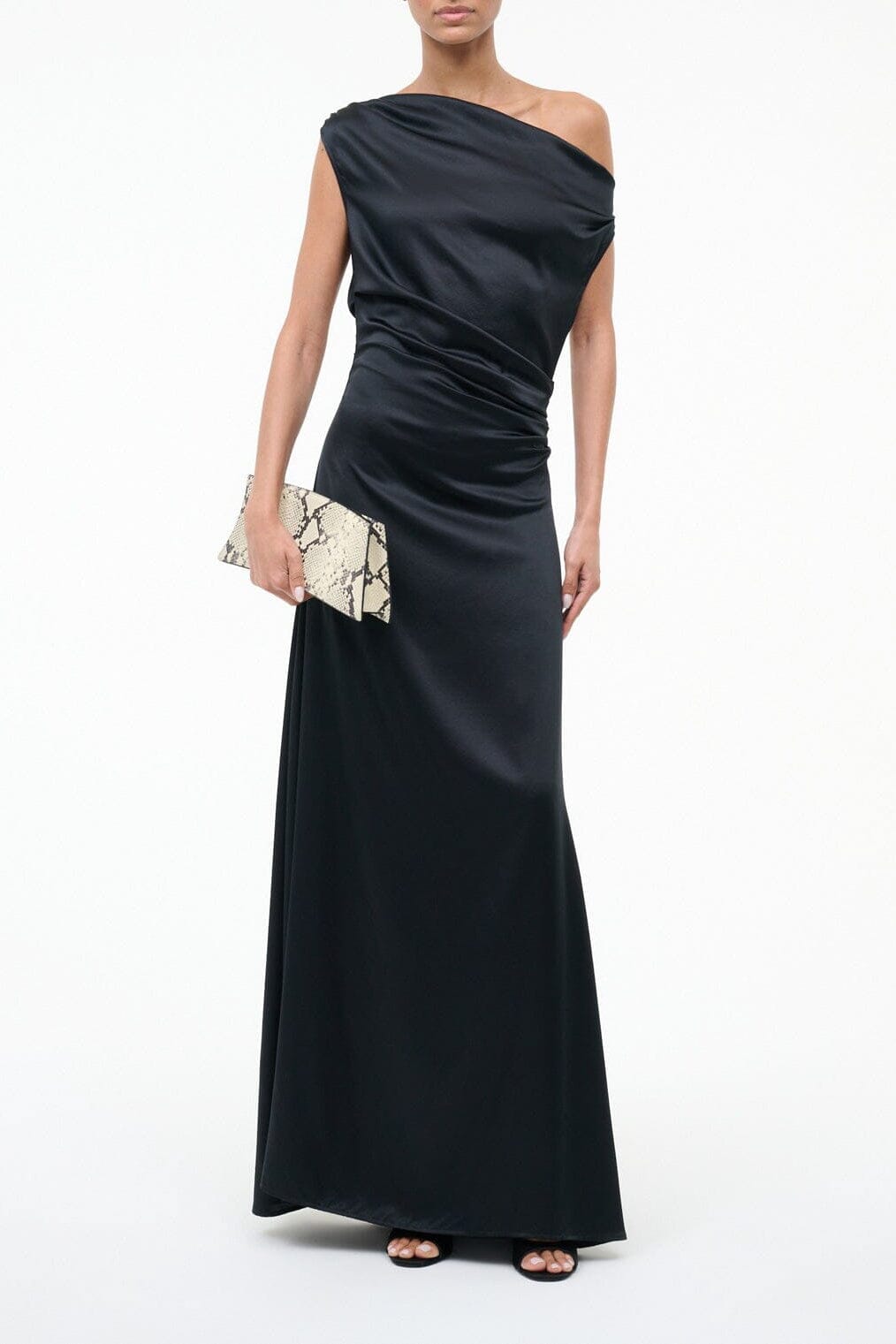 MAXI PHARE SILK DRESS | BLACK