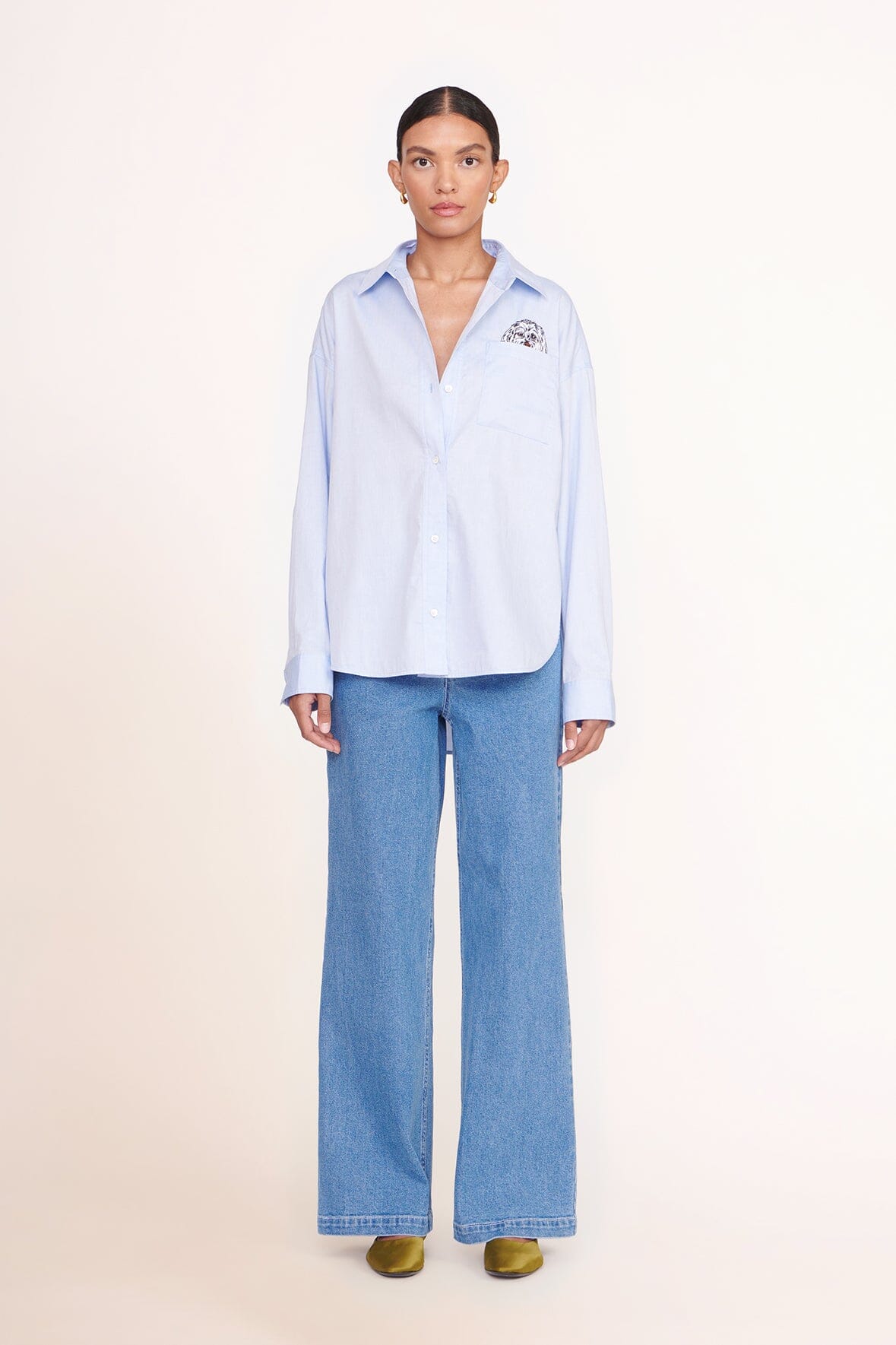 Custom STAUD x C.Bonz Classic Oversized Shirt | Oxford Blue