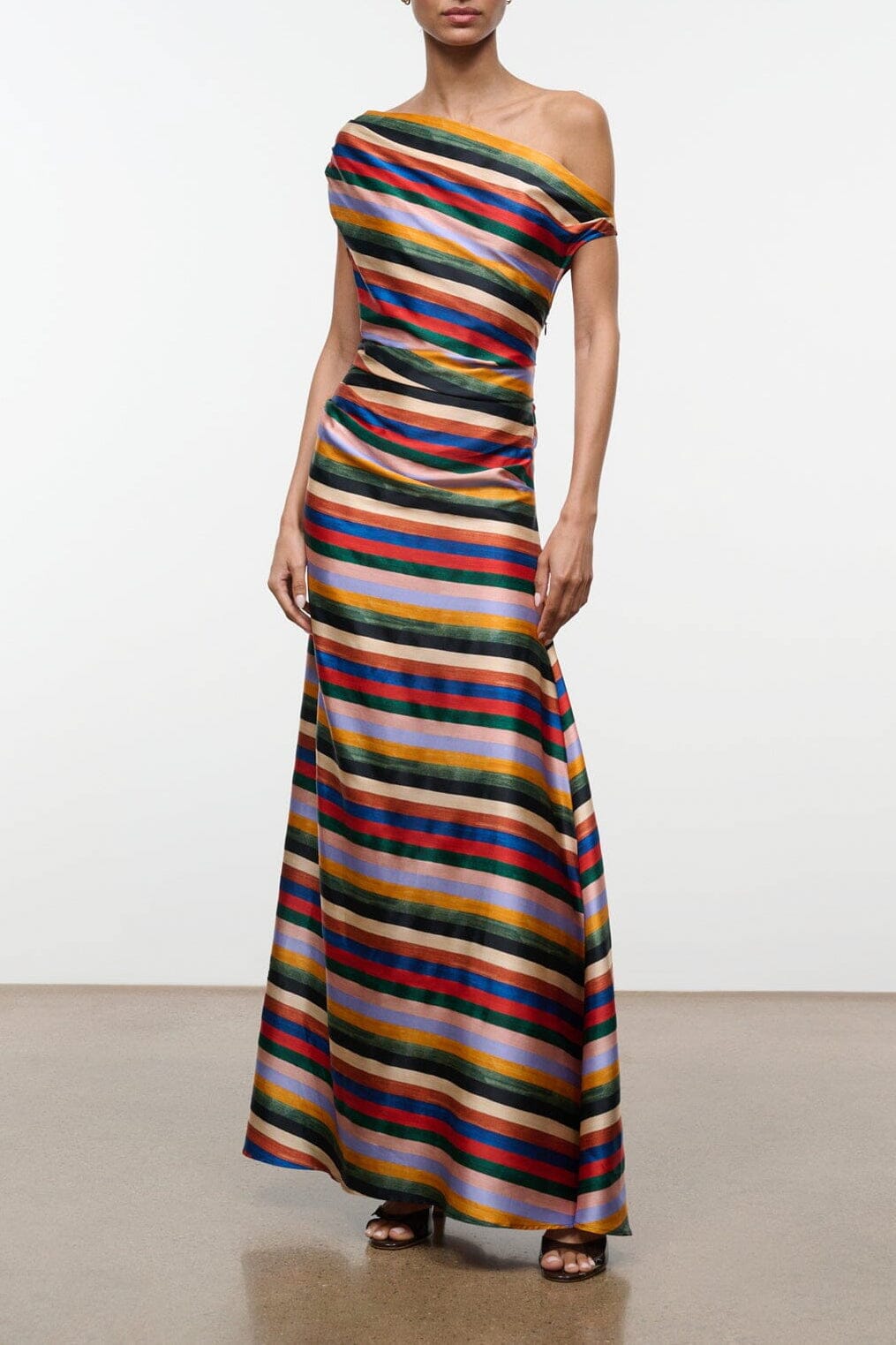 PHARE SILK MAXI DRESS | ARTIST STRIPE