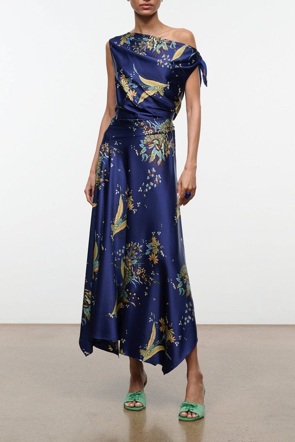 PORTIA SILK DRESS | TAPESTRY MIDNIGHT