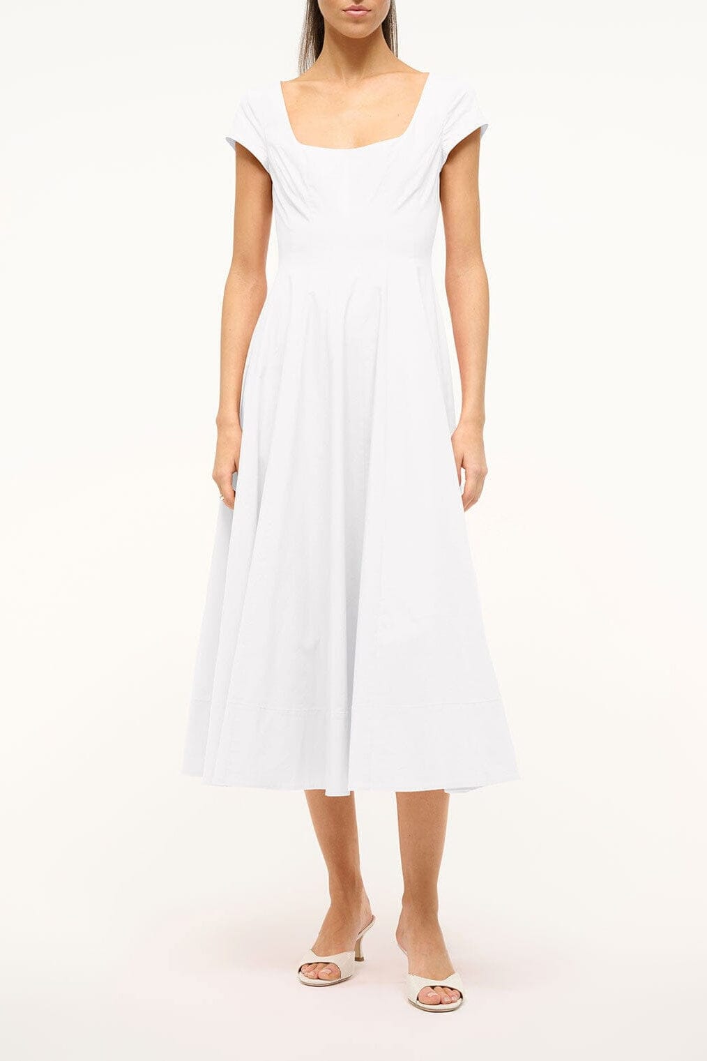 SHORT SLEEVE WELLS DRESS | WHITE